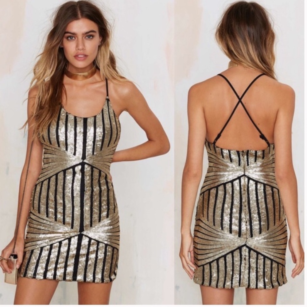 Wyldr Metallic Glitzed Sequin Dress